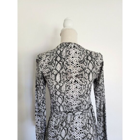 Good American Black White Python Runaround Midi Maxi Wrap Snakeskin Dress Small - Picture 11 of 13